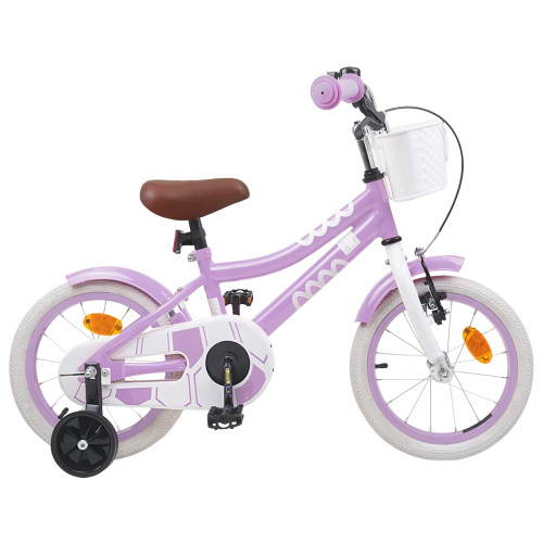 vidaXL Barncykel 14 Tum från 3-5 år gammal Lila - Cyklar