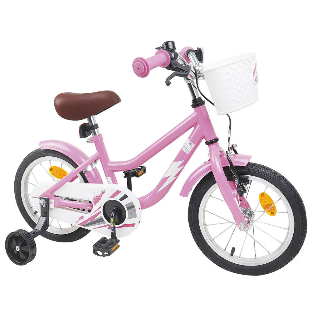 Produktbild för Barncykel 14 Tum från 3-5 år gammal Ljusrosa