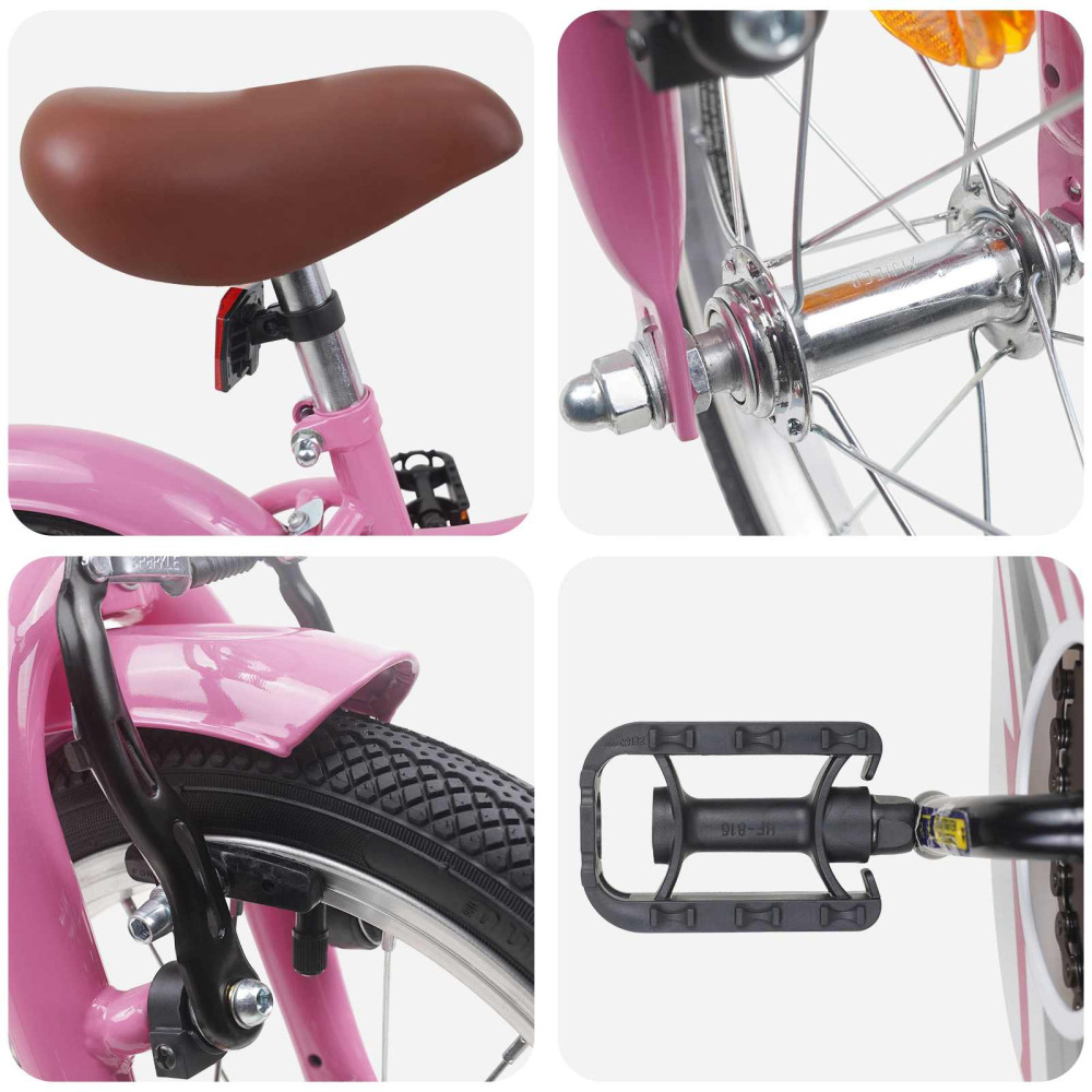 Produktbild för Barncykel 14 Tum från 3-5 år gammal Ljusrosa