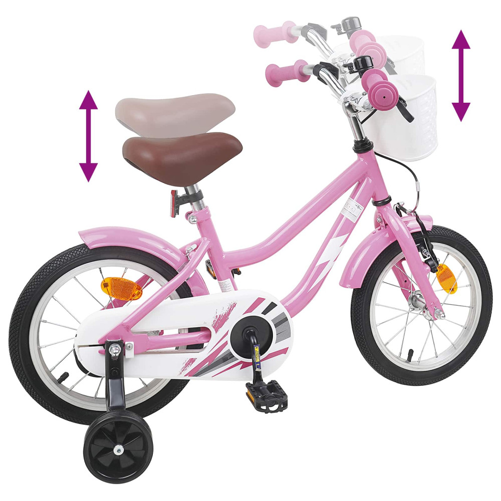 Produktbild för Barncykel 14 Tum från 3-5 år gammal Ljusrosa