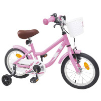 Produktbild för Barncykel 16 Tum för 4-6 år gamla Ljusrosa