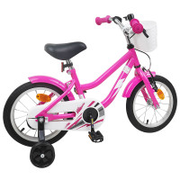 Produktbild för Barncykel 16 Tum för 4-6 år gamla Mörkrosa