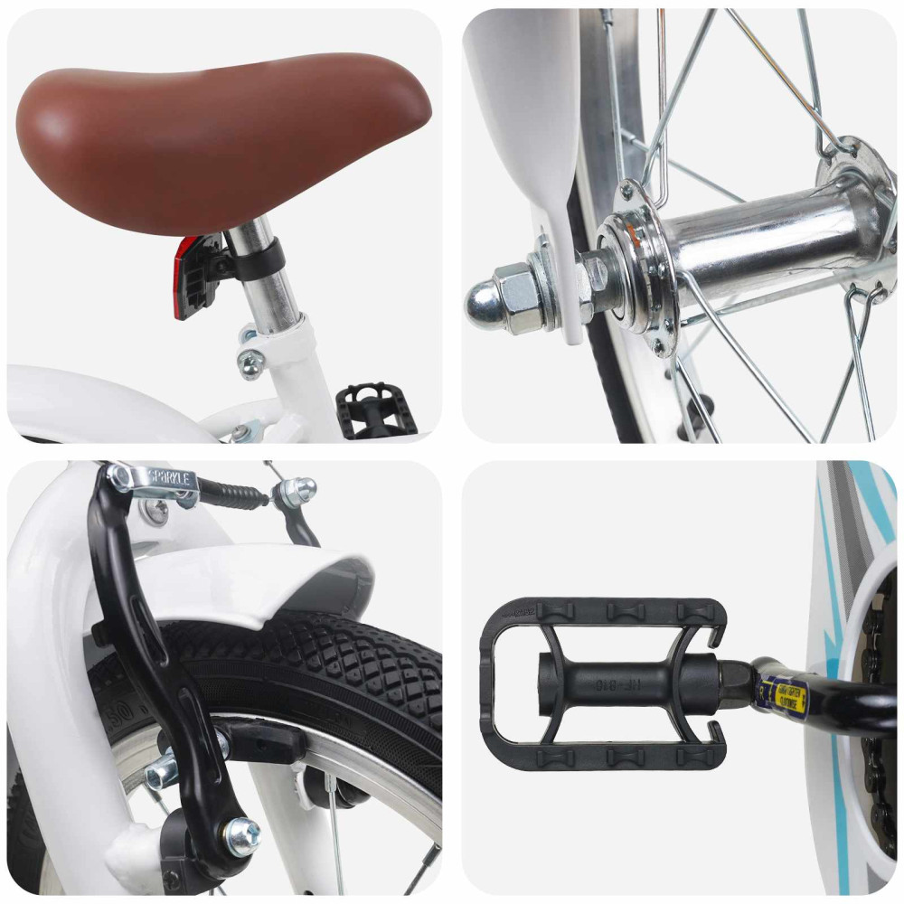 Produktbild för Barncykel 14 Tum från 3-5 år gammal Vit
