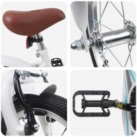 Produktbild för Barncykel 16 Tum för 4-6 år gamla Vit