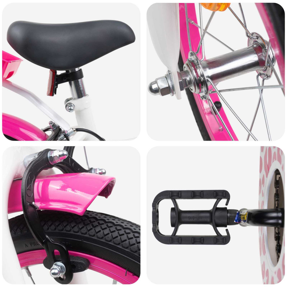 Produktbild för Barncykel Med Stödhjul 16 Tum för 4-6 år gamla Rosa