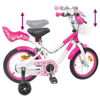 Produktbild för Barncykel Med Stödhjul 16 Tum för 4-6 år gamla Rosa