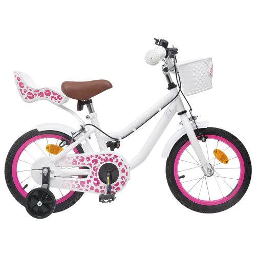 vidaXL Barncykel Med Stödhjul 14 Tum från 3-5 år gammal Vit