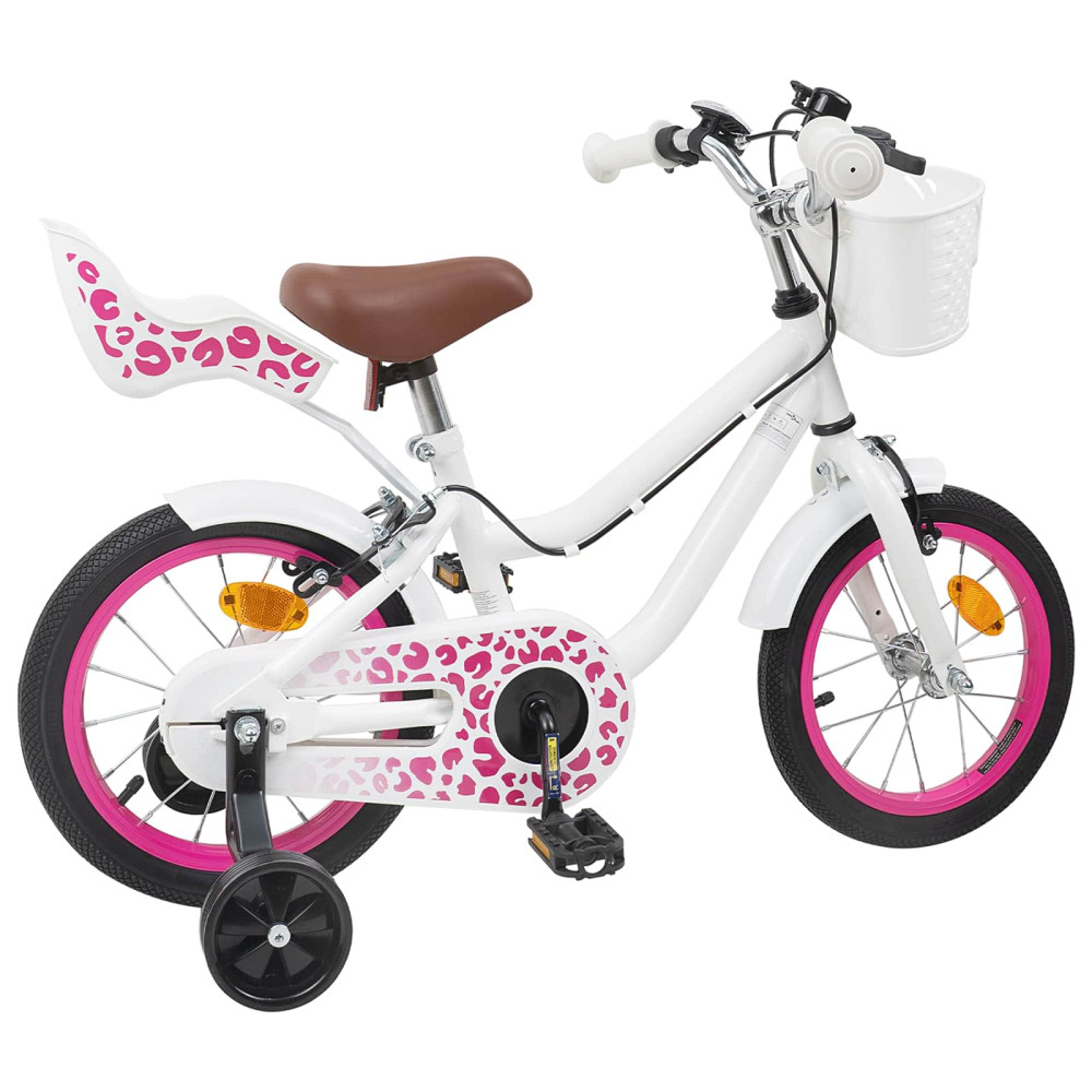 Produktbild för Barncykel Med Stödhjul 16 Tum för 4-6 år gamla Vit