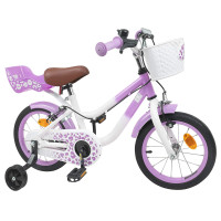 Produktbild för Barncykel Med Stödhjul 14 Tum från 3-5 år gammal Lila