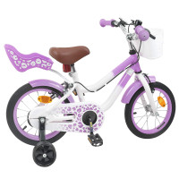 Produktbild för Barncykel Med Stödhjul 16 Tum för 4-6 år gamla Lila