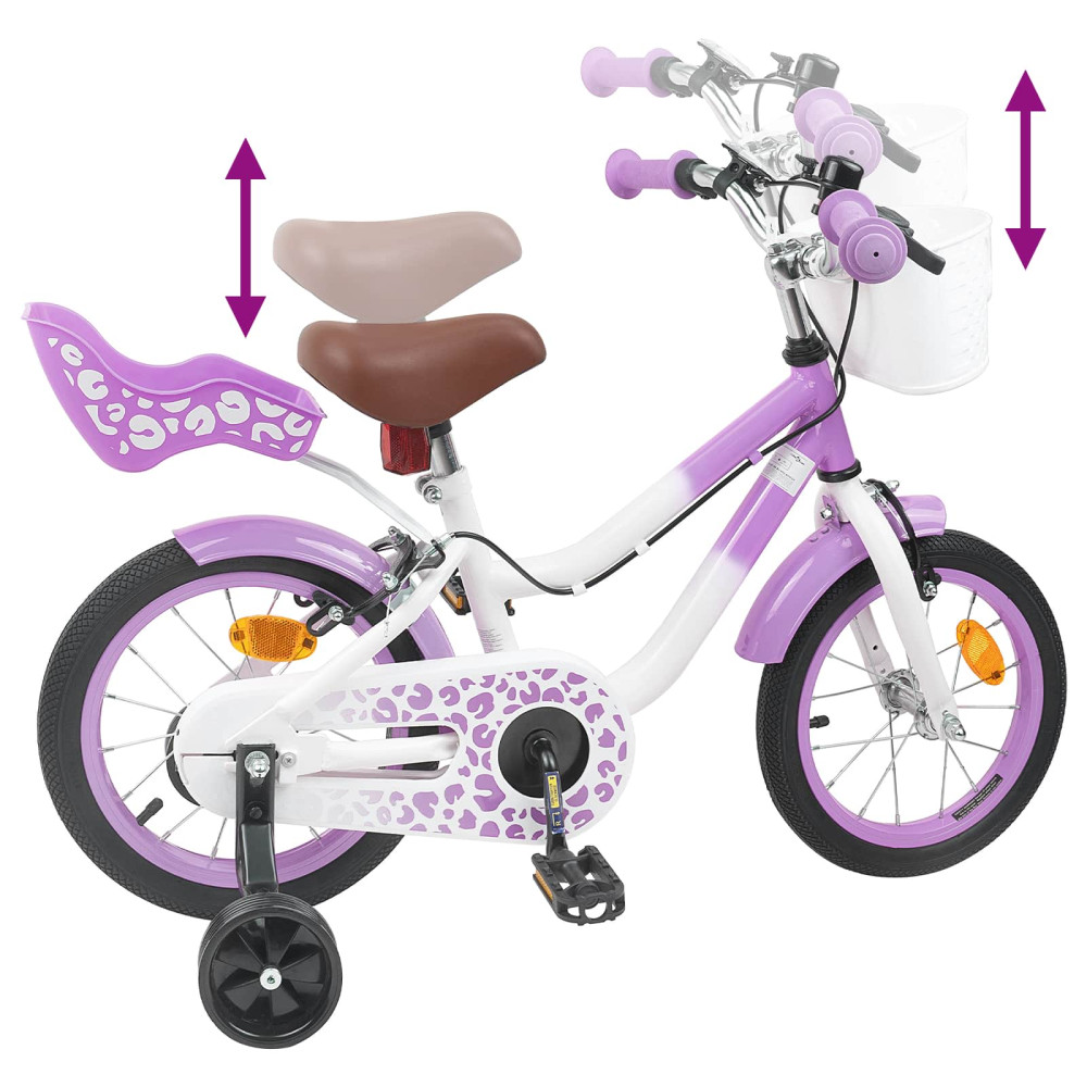 Produktbild för Barncykel Med Stödhjul 16 Tum för 4-6 år gamla Lila