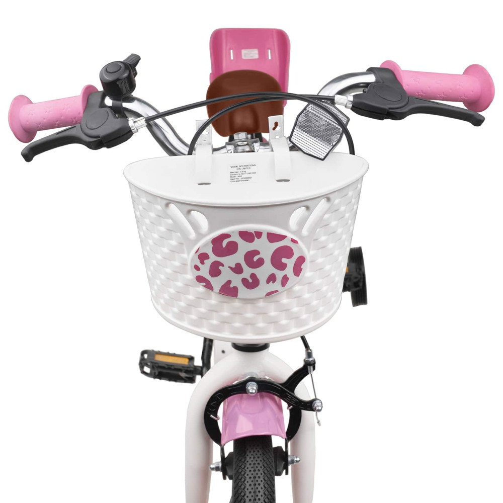 Produktbild för Barncykel Med Stödhjul 14 Tum från 3-5 år gammal Ljusrosa