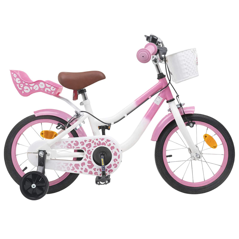 Produktbild för Barncykel Med Stödhjul 16 Tum för 4-6 år gamla Ljusrosa