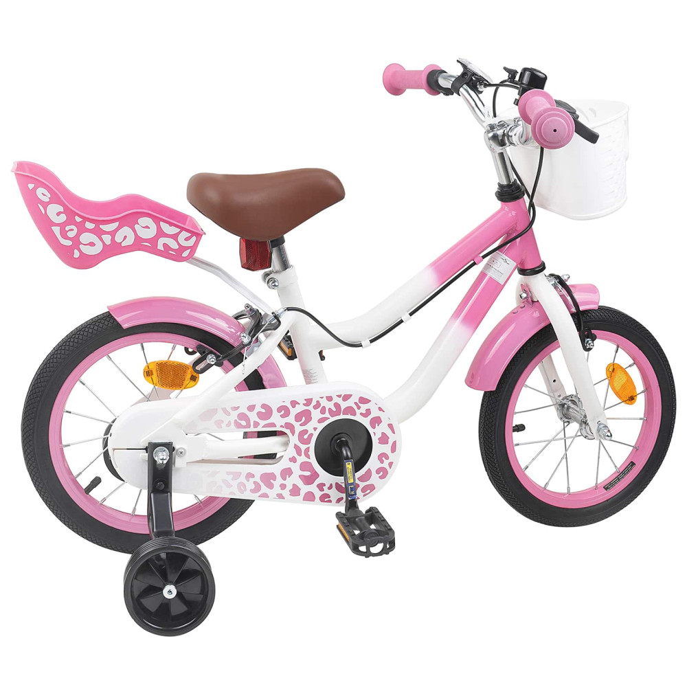 Produktbild för Barncykel Med Stödhjul 16 Tum för 4-6 år gamla Ljusrosa