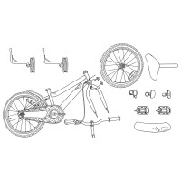 Produktbild för Barncykel 16 Tum för 4-6 år gamla Svart