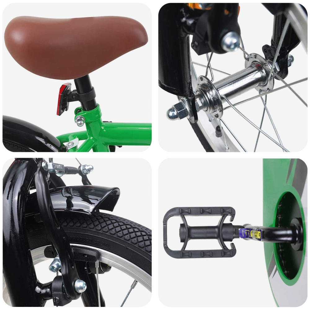 Produktbild för Barncykel 16 Tum för 4-6 år gamla Grön