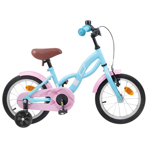 vidaXL Barncykel 14 Tum från 3-5 år gammal Ljusblå