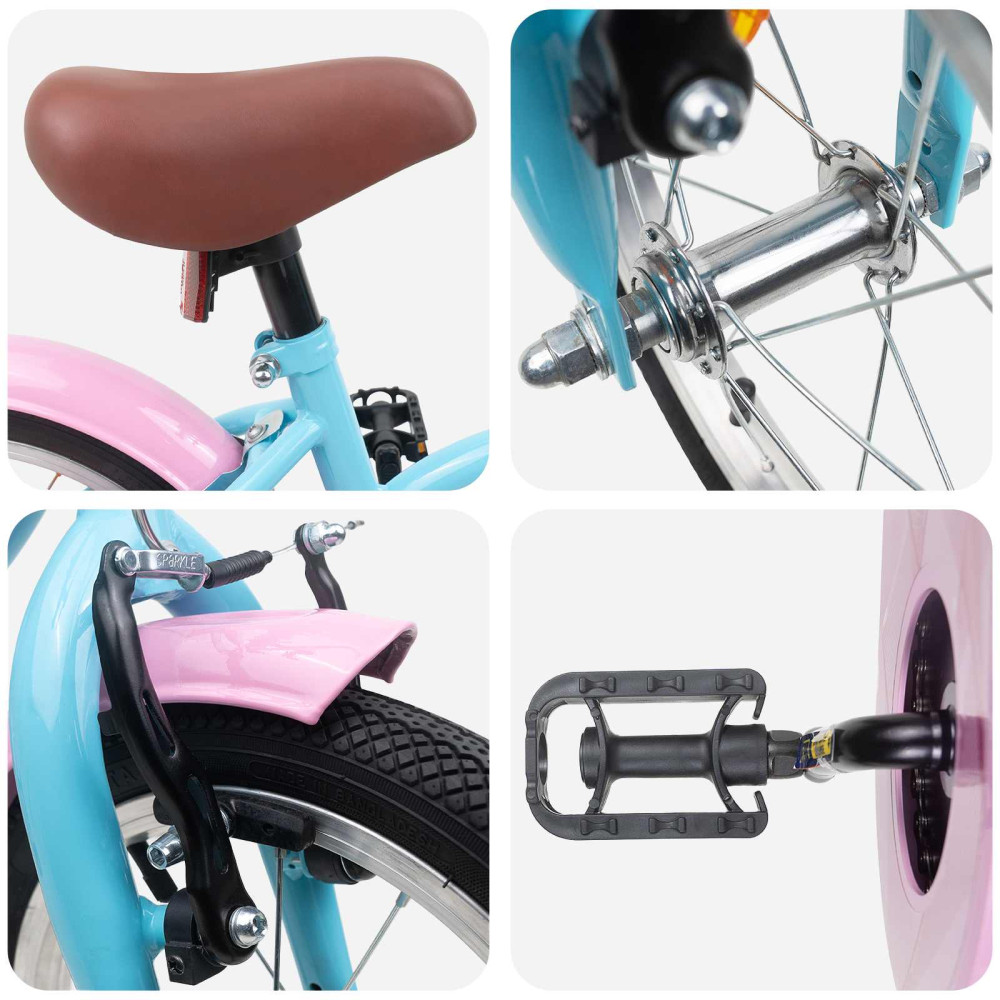 Produktbild för Barncykel 16 Tum för 4-6 år gamla Ljusblå