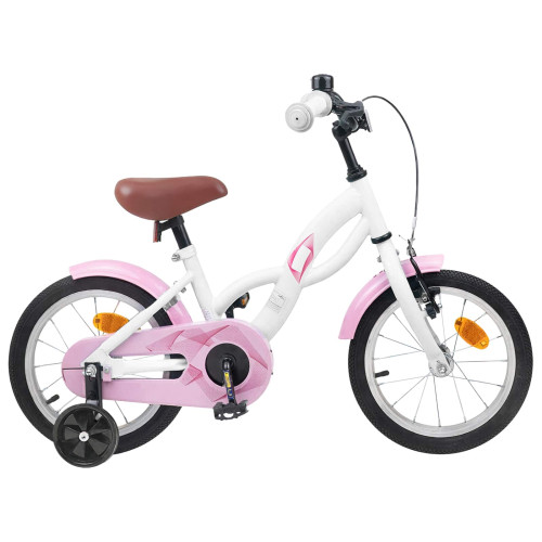 vidaXL Barncykel 14 Tum från 3-5 år gammal Vit