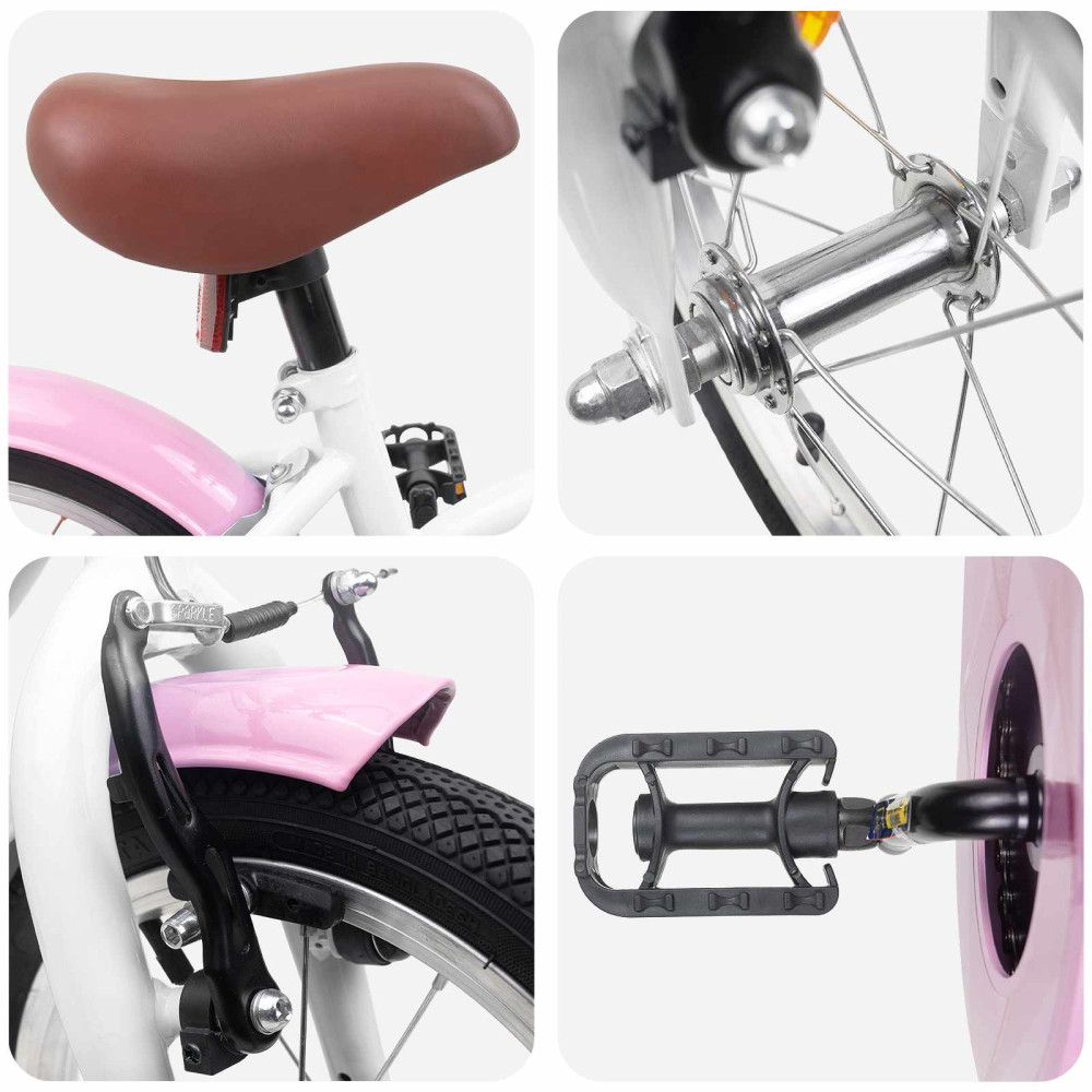 Produktbild för Barncykel 16 Tum för 4-6 år gamla Vit
