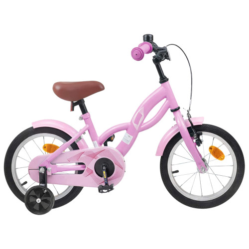 vidaXL Barncykel 14 Tum från 3-5 år gammal Ljusrosa - Cyklar