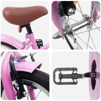 Produktbild för Barncykel 14 Tum från 3-5 år gammal Ljusrosa