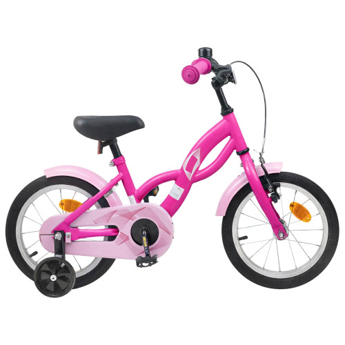 vidaXL Barncykel 16 Tum för 4-6 år gamla Mörkrosa