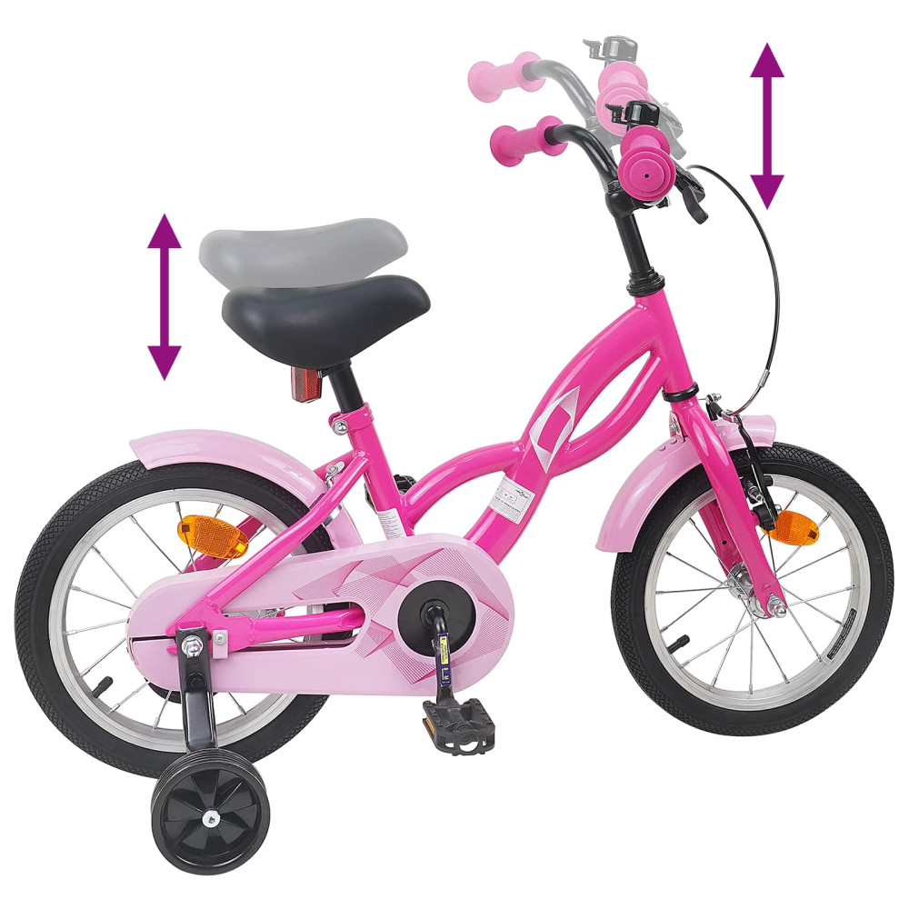 Produktbild för Barncykel 16 Tum för 4-6 år gamla Mörkrosa