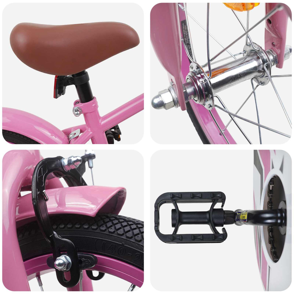 Produktbild för Barncykel 14 Tum från 3-5 år gammal Ljusrosa