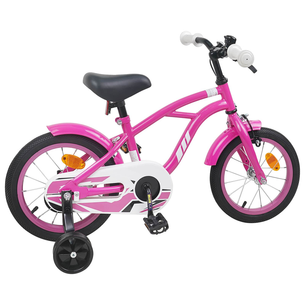 Produktbild för Barncykel 14 Tum från 3-5 år gammal Mörkrosa