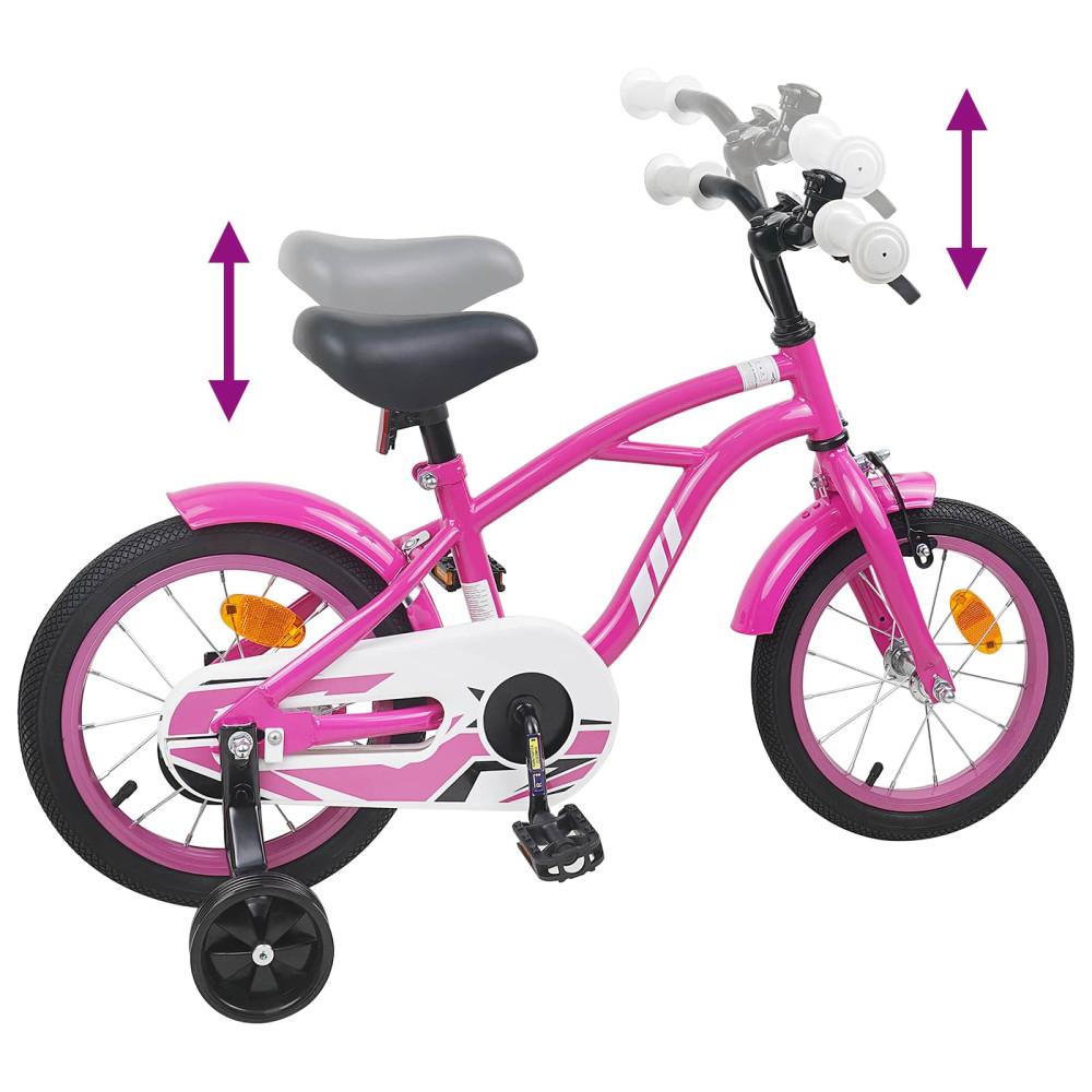 Produktbild för Barncykel 14 Tum från 3-5 år gammal Mörkrosa