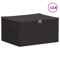 Produktbild för Förvaringslåda 24 pcs Antracit 50 x 30 x 25 cm Non-woven tyg