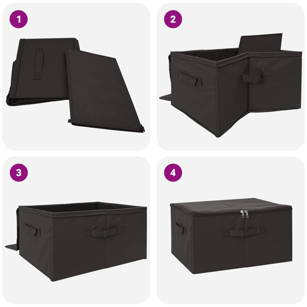 Produktbild för Förvaringslåda 24 pcs Antracit 50 x 30 x 25 cm Non-woven tyg