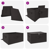 Produktbild för Förvaringslåda 6 pcs Antracit 55 x 35 x 32 cm Non-woven tyg