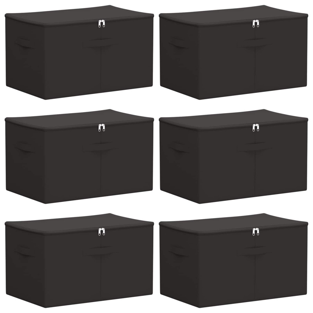 Produktbild för Förvaringslåda 6 pcs Antracit 60 x 43 x 35 cm Non-woven tyg