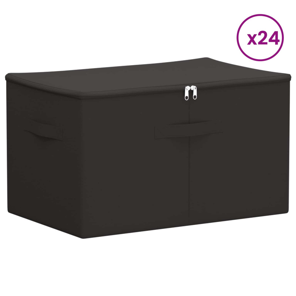 Produktbild för Förvaringslåda 24 pcs Antracit 60 x 43 x 35 cm Non-woven tyg