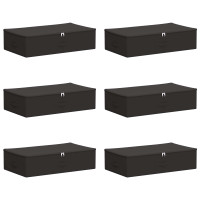 Produktbild för Förvaringslåda 6 pcs Antracit 70 x 40 x 18 cm Non-woven tyg