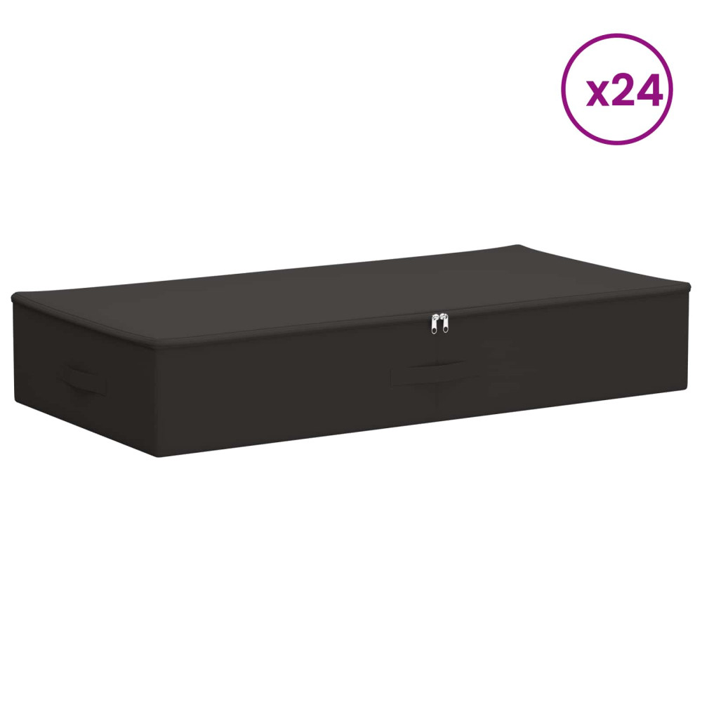 Produktbild för Förvaringslåda 24 pcs Antracit 100 x 50 x 18 cm Non-woven tyg