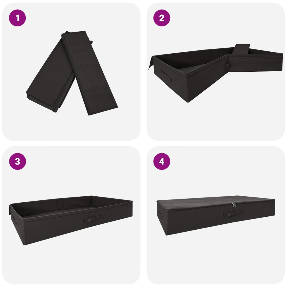 Produktbild för Förvaringslåda 24 pcs Antracit 100 x 50 x 18 cm Non-woven tyg