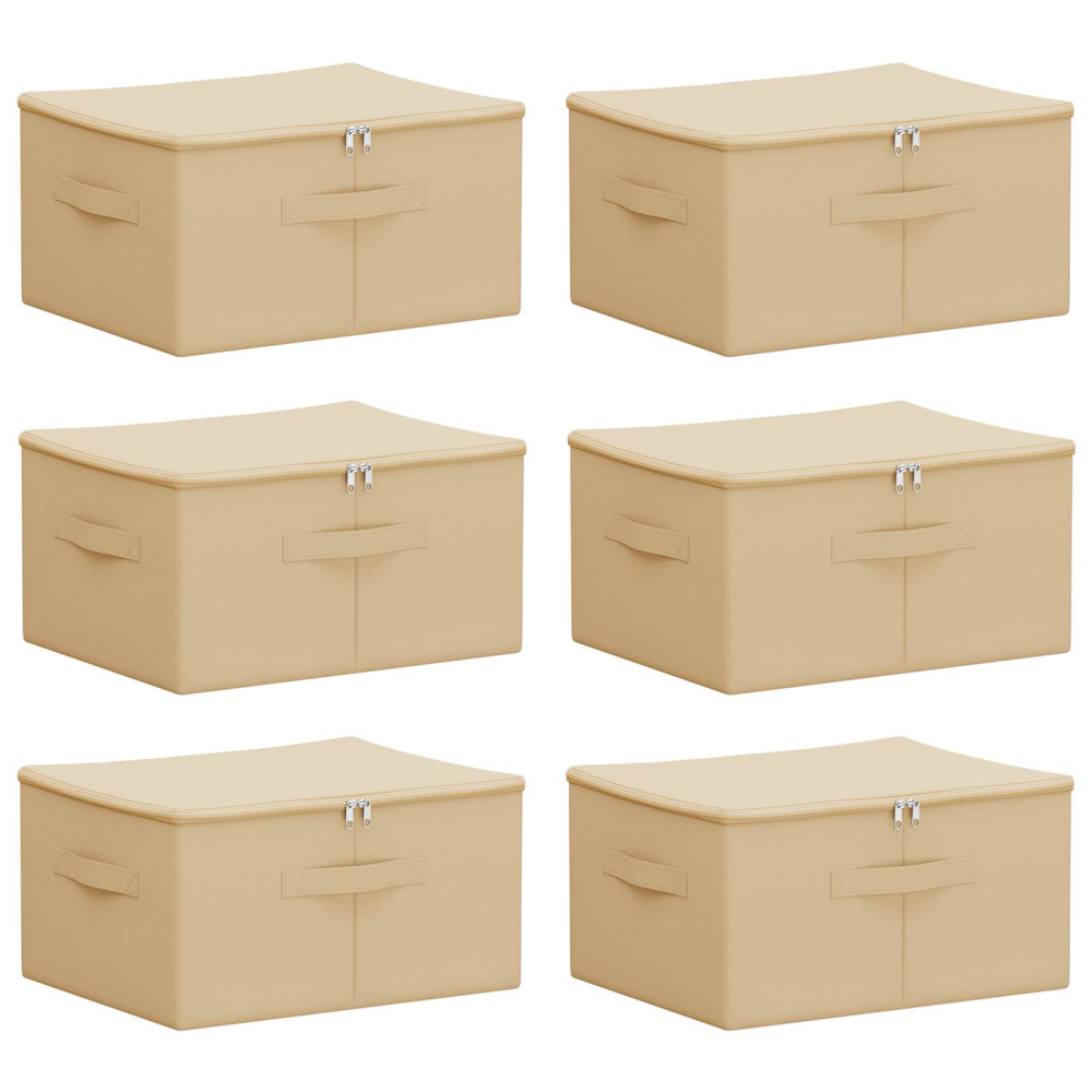 Produktbild för Förvaringslåda 6 pcs Gräddvit 43 x 34 x 23 cm Non-woven tyg