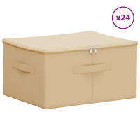Produktbild för Förvaringslåda 24 pcs Gräddvit 43 x 34 x 23 cm Non-woven tyg