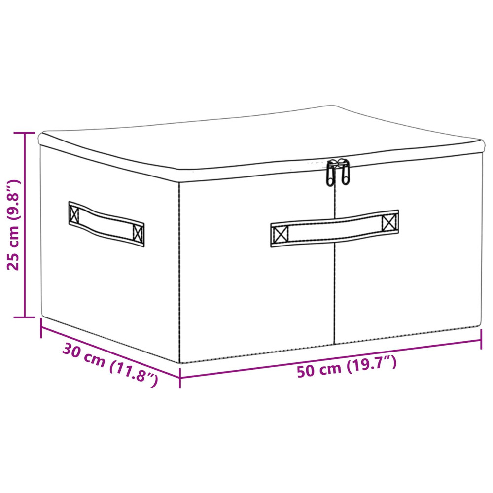 Produktbild för Förvaringslåda 6 pcs Gräddvit 50 x 30 x 25 cm Non-woven tyg