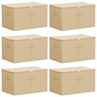 Produktbild för Förvaringslåda 6 pcs Gräddvit 55 x 35 x 32 cm Non-woven tyg