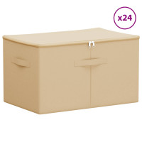 Produktbild för Förvaringslåda 24 pcs Gräddvit 55 x 35 x 32 cm Non-woven tyg