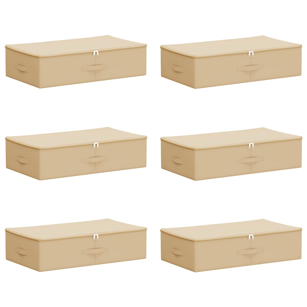 Produktbild för Förvaringslåda 6 pcs Gräddvit 70 x 40 x 18 cm Non-woven tyg