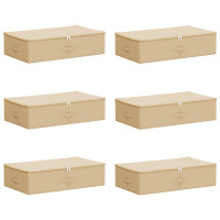 Produktbild för Förvaringslåda 6 pcs Gräddvit 70 x 40 x 18 cm Non-woven tyg