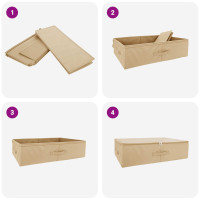 Produktbild för Förvaringslåda 6 pcs Gräddvit 70 x 40 x 18 cm Non-woven tyg