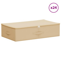 Produktbild för Förvaringslåda 24 pcs Gräddvit 70 x 40 x 18 cm Non-woven tyg