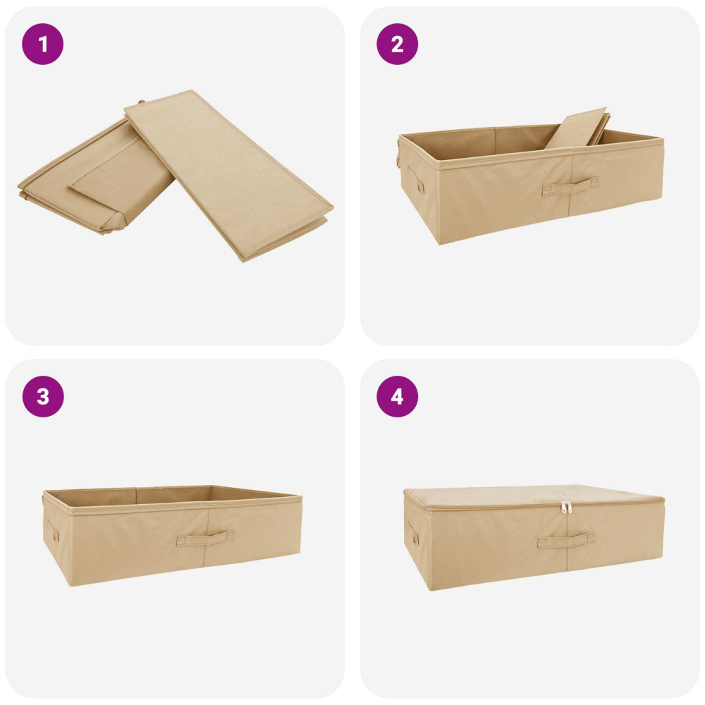 Produktbild för Förvaringslåda 24 pcs Gräddvit 70 x 40 x 18 cm Non-woven tyg