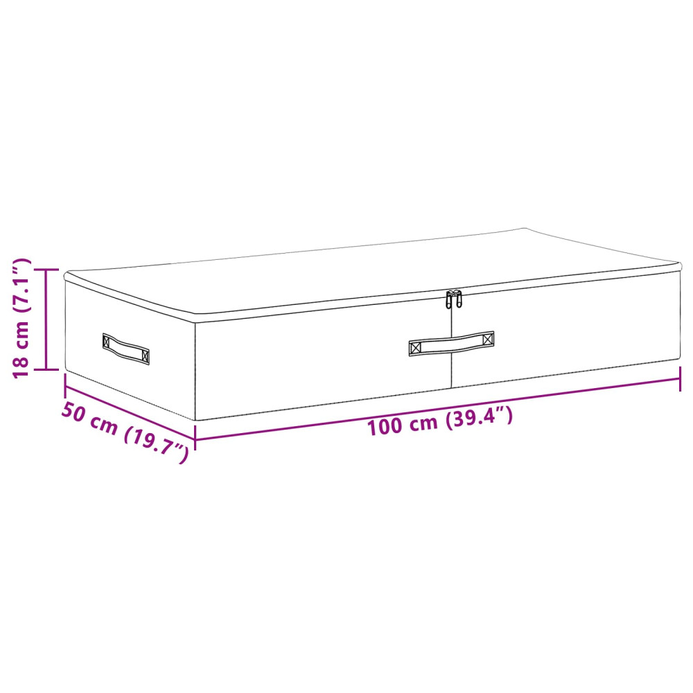 Produktbild för Förvaringslåda 6 pcs Gräddvit 100 x 50 x 18 cm Non-woven tyg